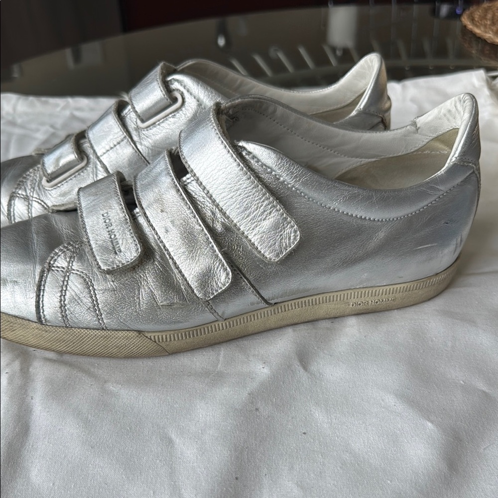 Christian Dior Silver Velcro Sneakers